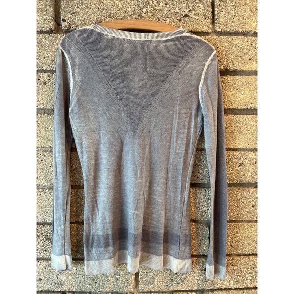 Kokun Womens V-Neck Gray Long-Sleeve Sweater M Bamboo & Cashmere - Picture 6 of 9